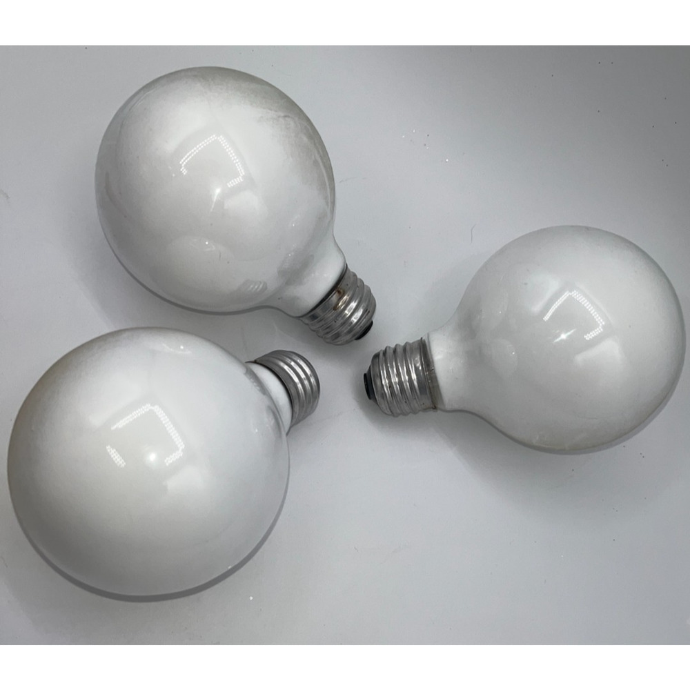 3 Vintage Original White 3"ish Bulbs Art Deco Vintage Chandeliers Sconces RARE